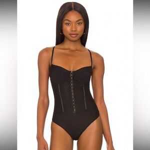 Free People Black Bodysuit